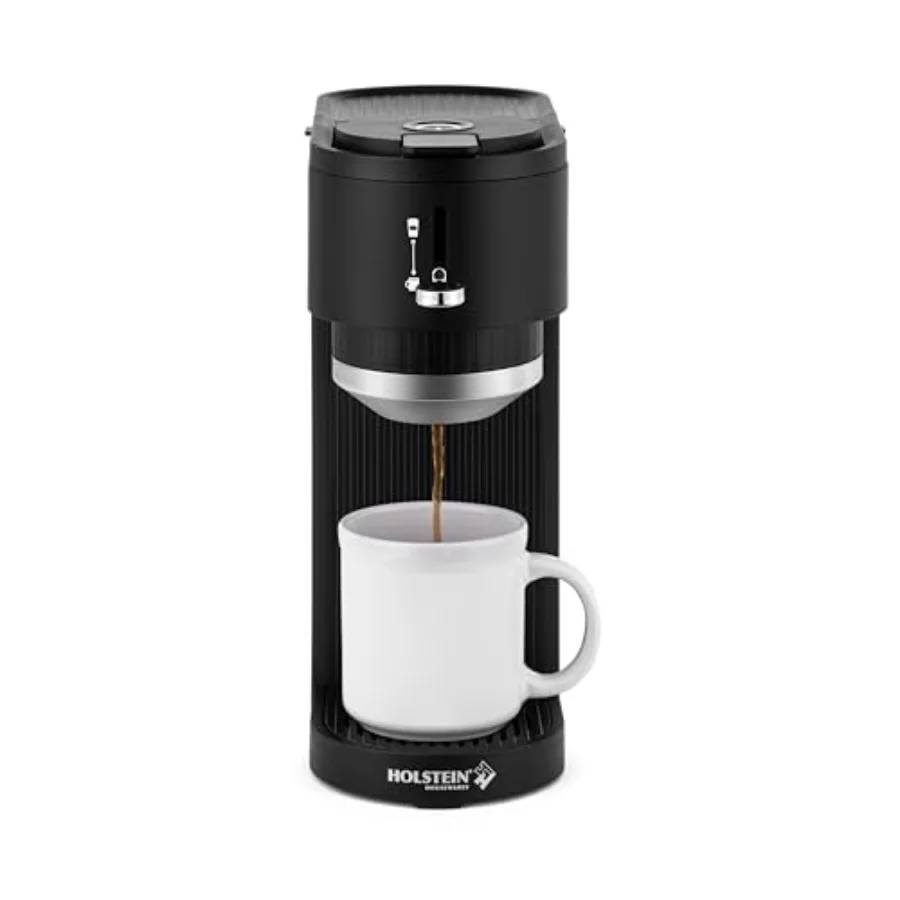 

2-in-1 Single Serve Coffee Maker, Dual Brew, Compatible with K-Cup Pods and Ground Coffee, Reusable Filter Included, Compact Dr