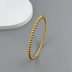 New stainless steel ball bead gold-plated bracelet, classic O-shaped silver bracelet for women, wedding party jewelry
