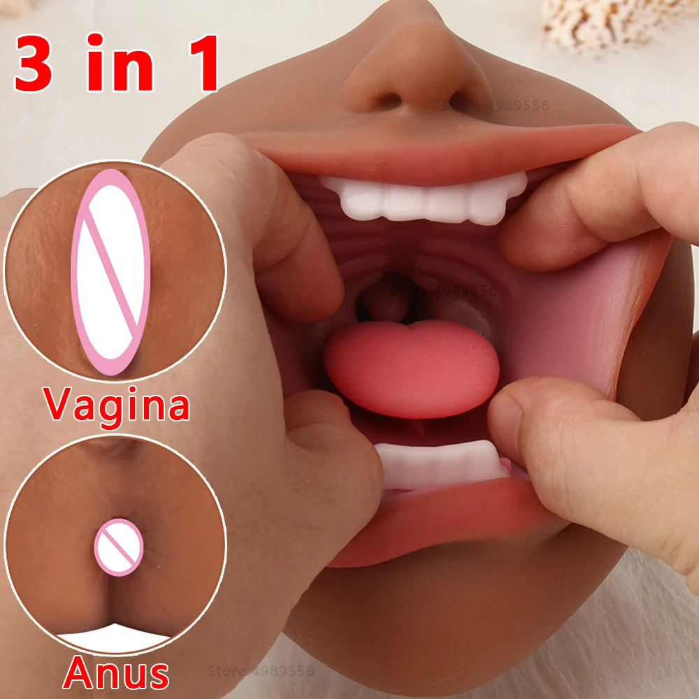 Sex Toy For Men 3 In 1 Masturbation Cup Sex Toys Sexy Blowjob Porn Toys 18+ Pocket Pussy Adult Supplies Real vaginal Anal Dolls