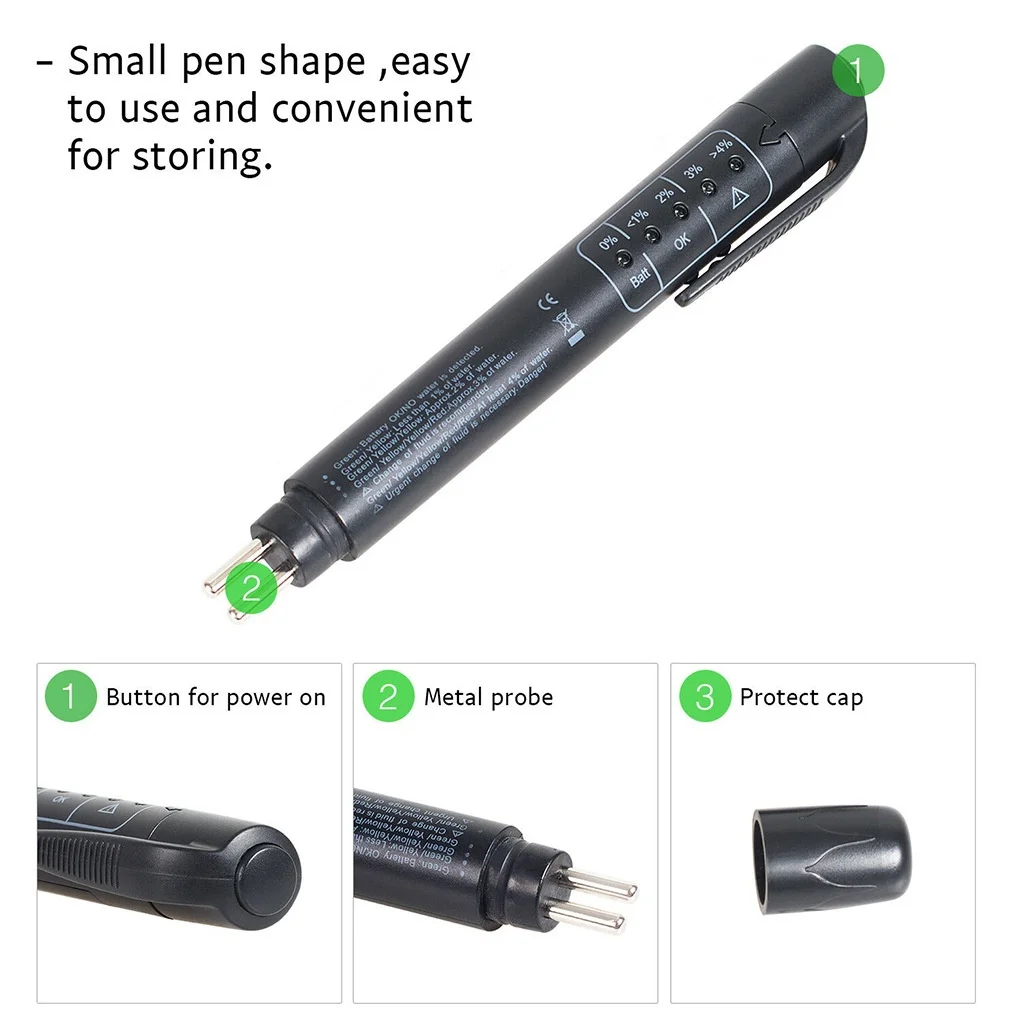 5 LED Auto Brake Fluid Tester Pen DOT3 DOT4 DOT5 Car Oil Quality Check Tool With Liquid LED for Automotive