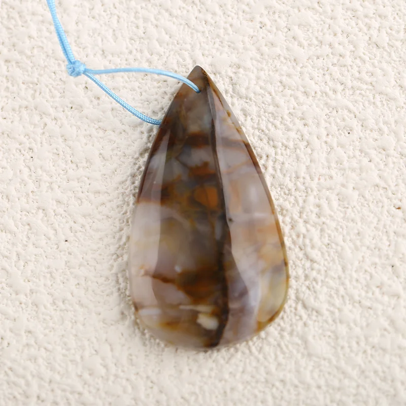 

Natural Gemstone Agate Water Drop shape Pendant for Necklace Stone Fashion Handmade Natural Jewelry 30x24x8mm 9.3g