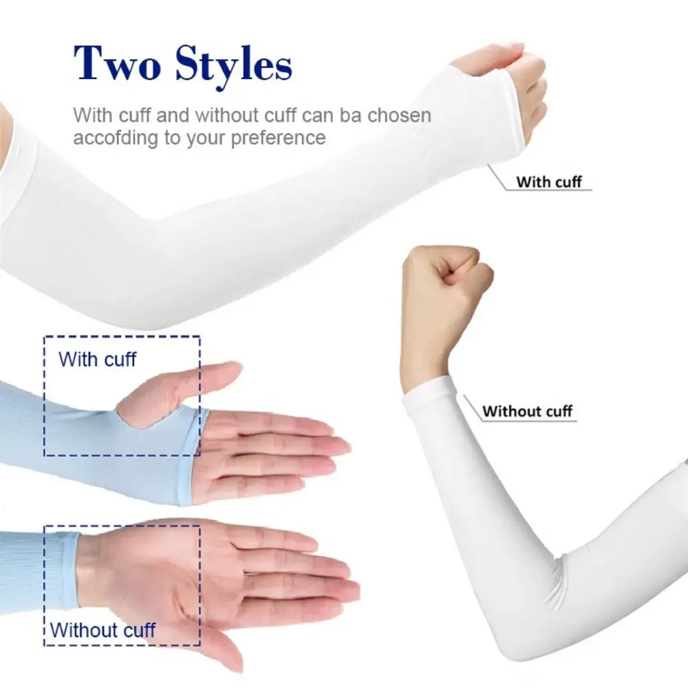 Summer Cool Hand Sleeves New Fingerless Anti-UV Long Sleeves Anti-Sunburn Ice Silk Arm Sleeve Women Men