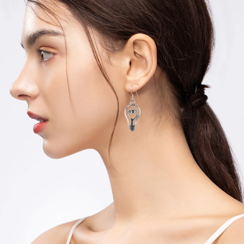 

100 Pcs Light Bulb Pendant Creative Charm Charms for Necklaces Jewelry Birthday Gift Making Alloy Special Occasion