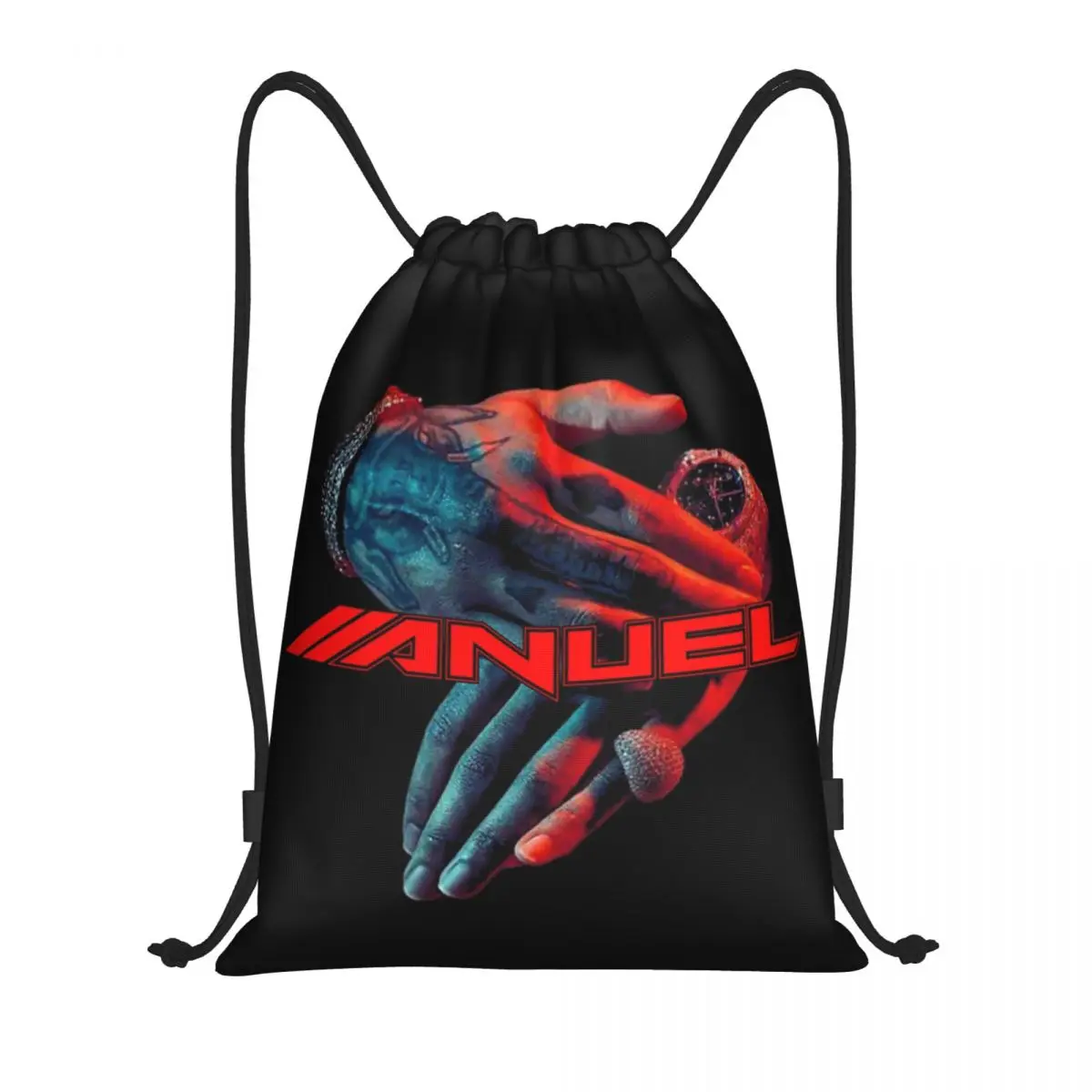 Custom Anuel AA Rapper Drawstring Bags Women Men Lightweight Sports Gym Storage Backpack