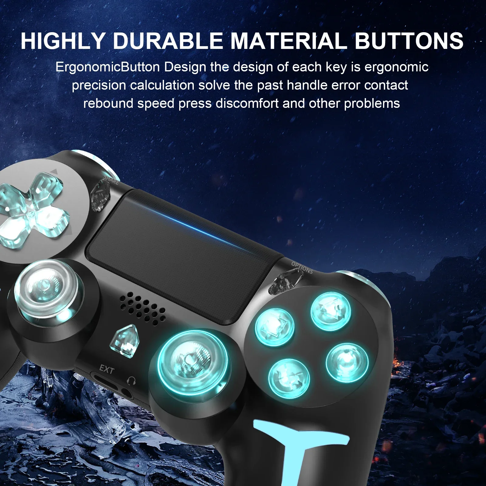 GAMINJA LED Wireless Game Controller Für PS4 PS3 Konsole Computer PC RGB Licht Bluetooth Gamepad 6-achsen Gyroskop dual Vibration