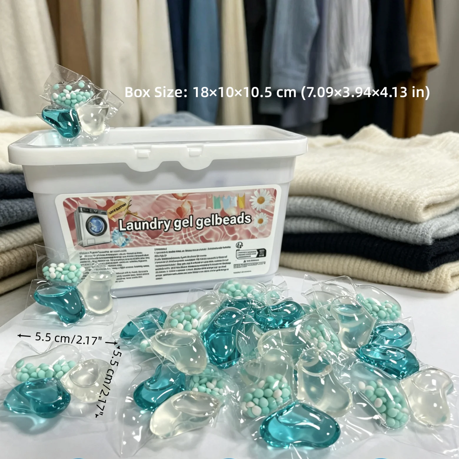 Premium 3-in-1 Clover Shaped Laundry Detergent Pods, 8X Concentrated Multi-Effect Laundry Beads for Deep Cleaning, Fabric Softening, Color Protection & Sanitization, Low Suds Easy Rinse, 10g Per Pod, 30 Count Family Value Pack