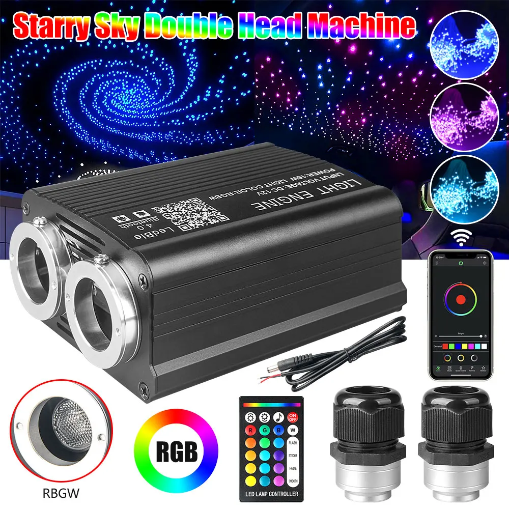 luz led de fibra optica para o telhado do carro teto headliner star light controle do aplicativo decoracao da atmosfera interior 16w rgbw 01