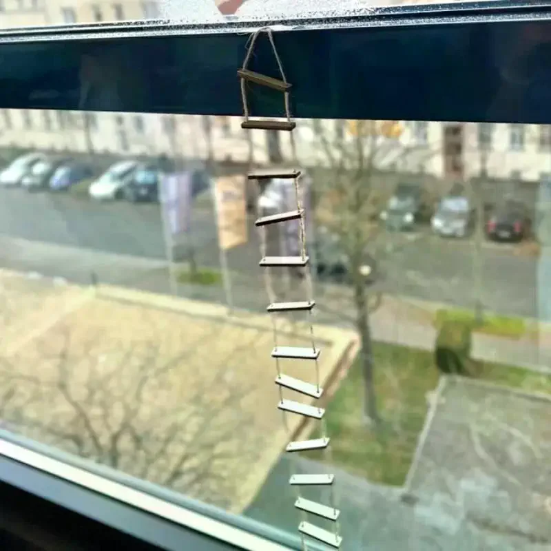 1 Stück Mini-Landschaftsdekoration mit Feenbrücke und Seilleiter, hervorragend für Haus, Hof und Fotografie-Requisite