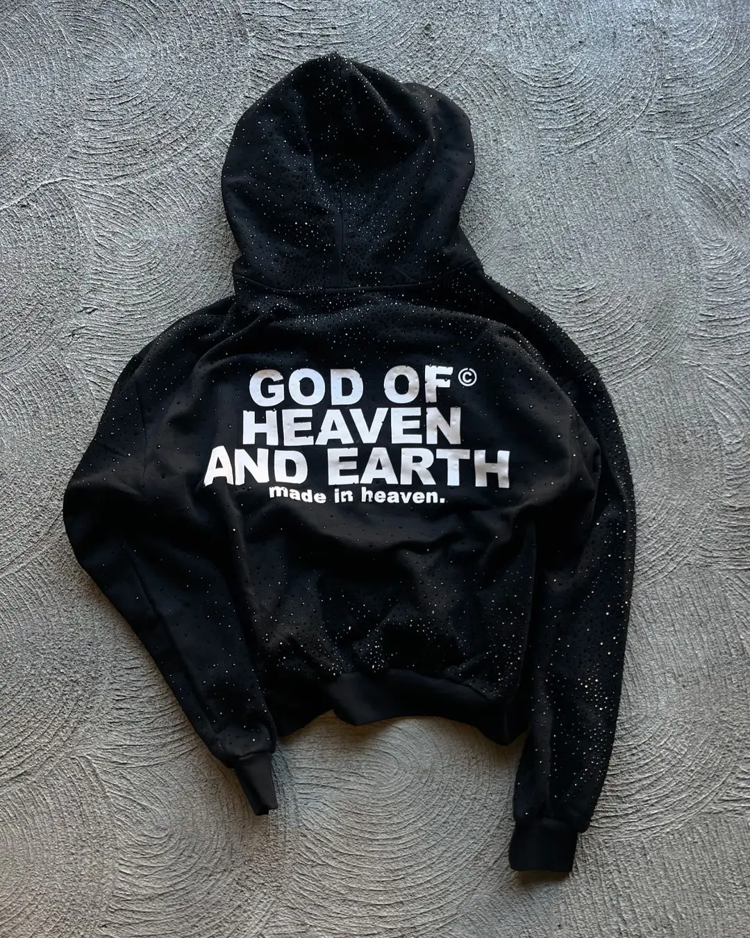 

Vintage Streetwear God Letter Print Hoodies Women Oversized Street Diamond Process Sweatshirt Harajuku New Y2k Tops Men Clothing