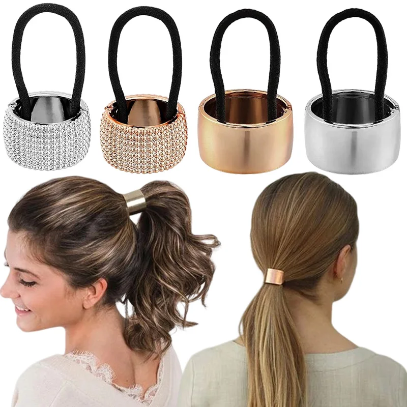 Fashion Women Vintage Metal Open Hair Ring Ponytail Holder Hair Accessories Hair Ropes for Elegant Girl Hair Rings Headwear