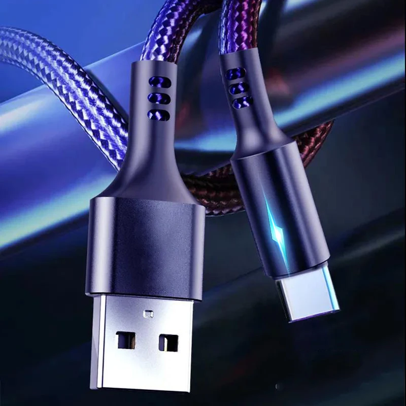 كابل بيانات USB نوع C de carga سريع 5A لشاومي 11 برو، هواوي، كابل دي كارجا سريع مايكرو يو اس بي، كابل دي فونلوفرا