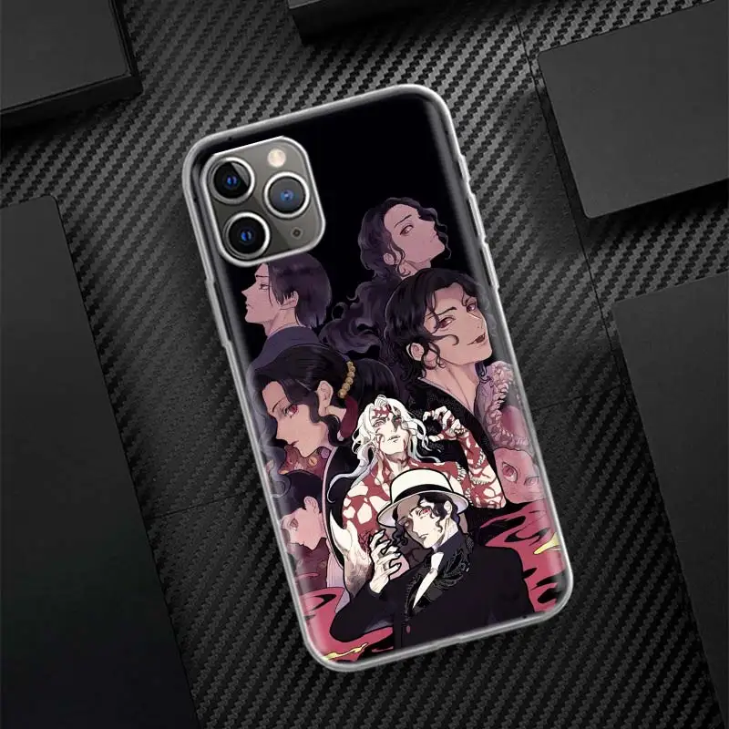 Coque de téléphone Demon Slayer Kibutsuji Muzan, coque souple pour Apple iPhone 16, 15, 14, 13, 12, 11 Pro Max, XS, Poly X, 7 Plus, 8 Plus SE