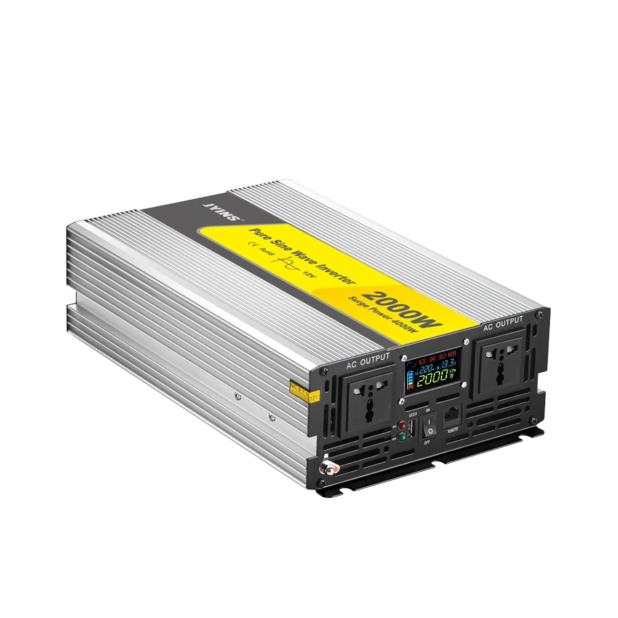 

JYINS 2000W Pure Sine Wave Inverter Converter 12v 24v 48v DC 110v 220v AC Off-Grid 2000W Power Converter 12v 24v 48v Inverters