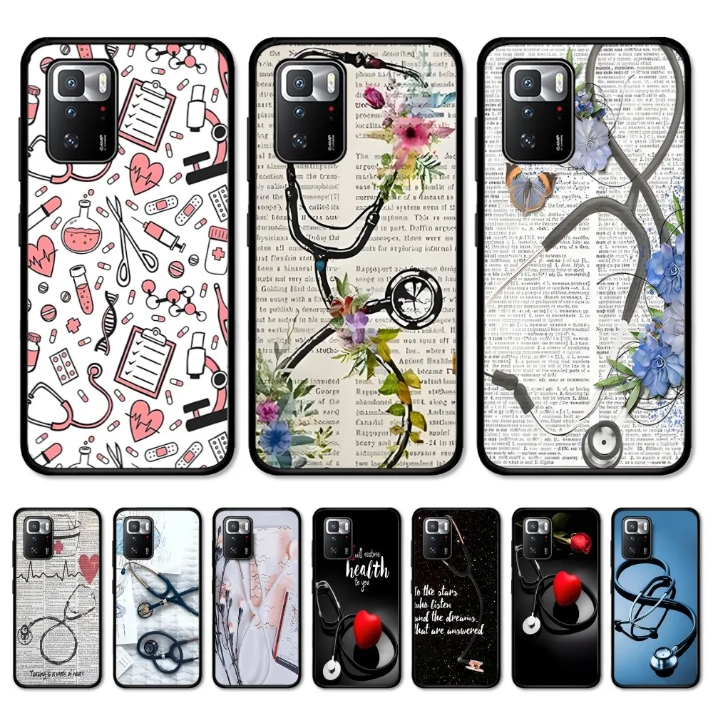 

Medical Medicine stethoscope Phone Case For Redmi Note 4 X 5 A 6 7 8 T 9 9S 10 11 11S 11Epro Poco M3 pro