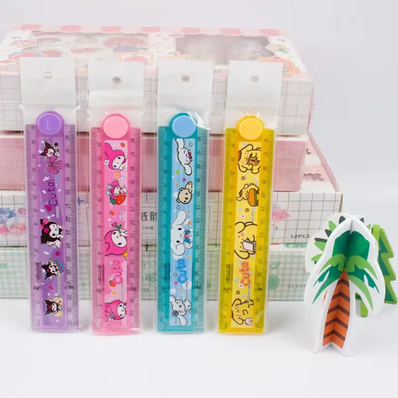 4 Kawaii Sanrio Melody Rulers Cute Cinnamon Folding Rulers 30cm Drawing Tools Stationery Gifts School Supplies