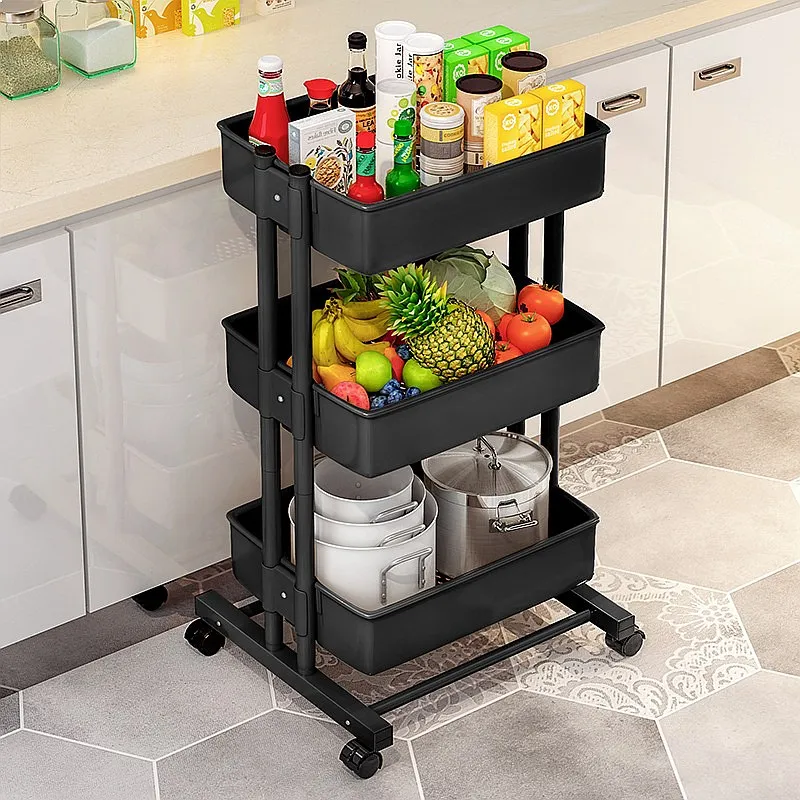 Mobile Storage Cart with Wheels for Kitchen Living Room Toy Organizer Shelf Trolley