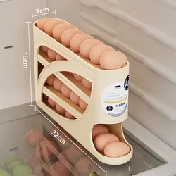 New Plastic Automatic Egg Roller Space Saving Large Capacity Egg Roller Rack Four Tier Egg Organiser Household