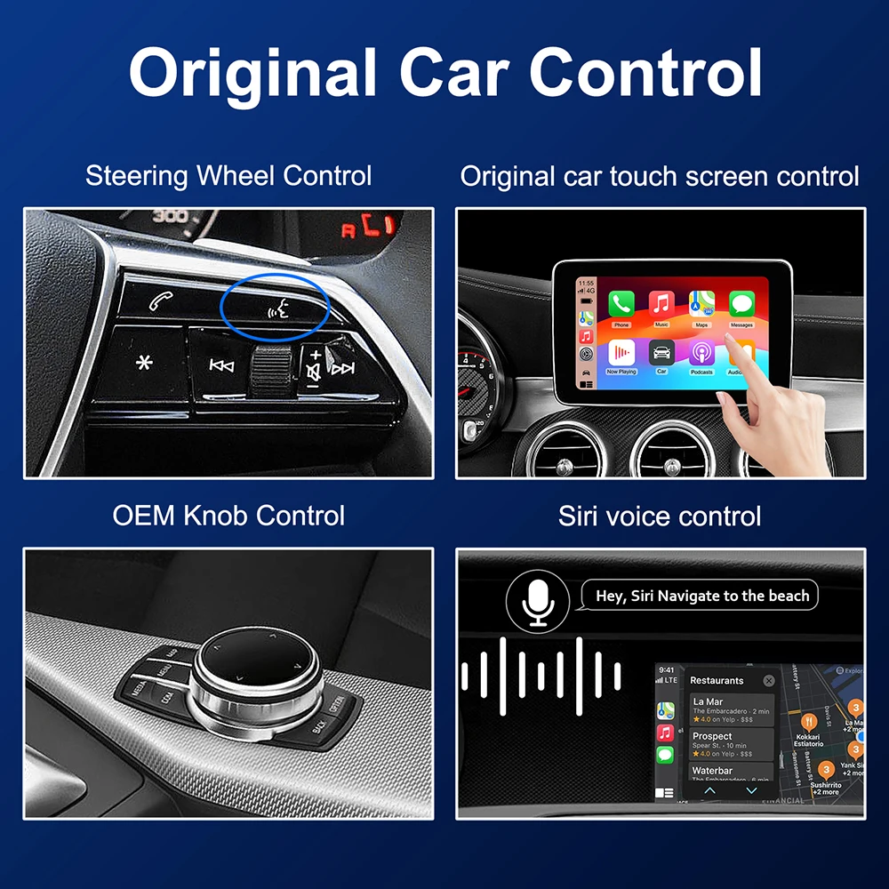 Kabelloses CarPlay- und Android-Auto-Decoder-System für Mercedes-Benz A, B, C, E, CLA, GLA, GLK, ML und Sprinter mit NTG4.5 Becker-Modul, Original-Navigations-Upgrade für das Fahrzeug. – Detail 8