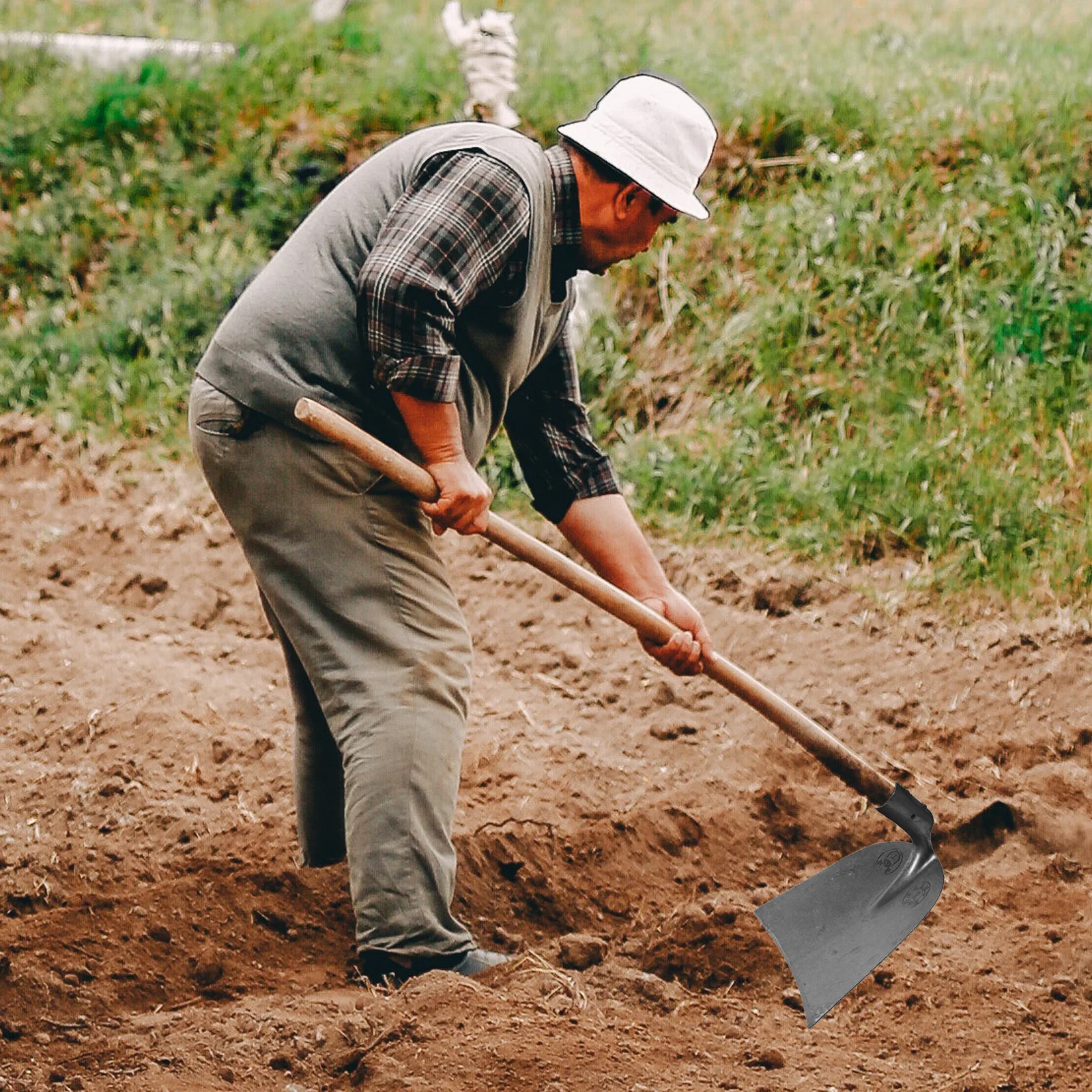

High Hardness Hoe Manganese Steel Widened Durable Farming Tool Agriculture Plowing Home Hoe Replacement Soil Loosening Hoeing