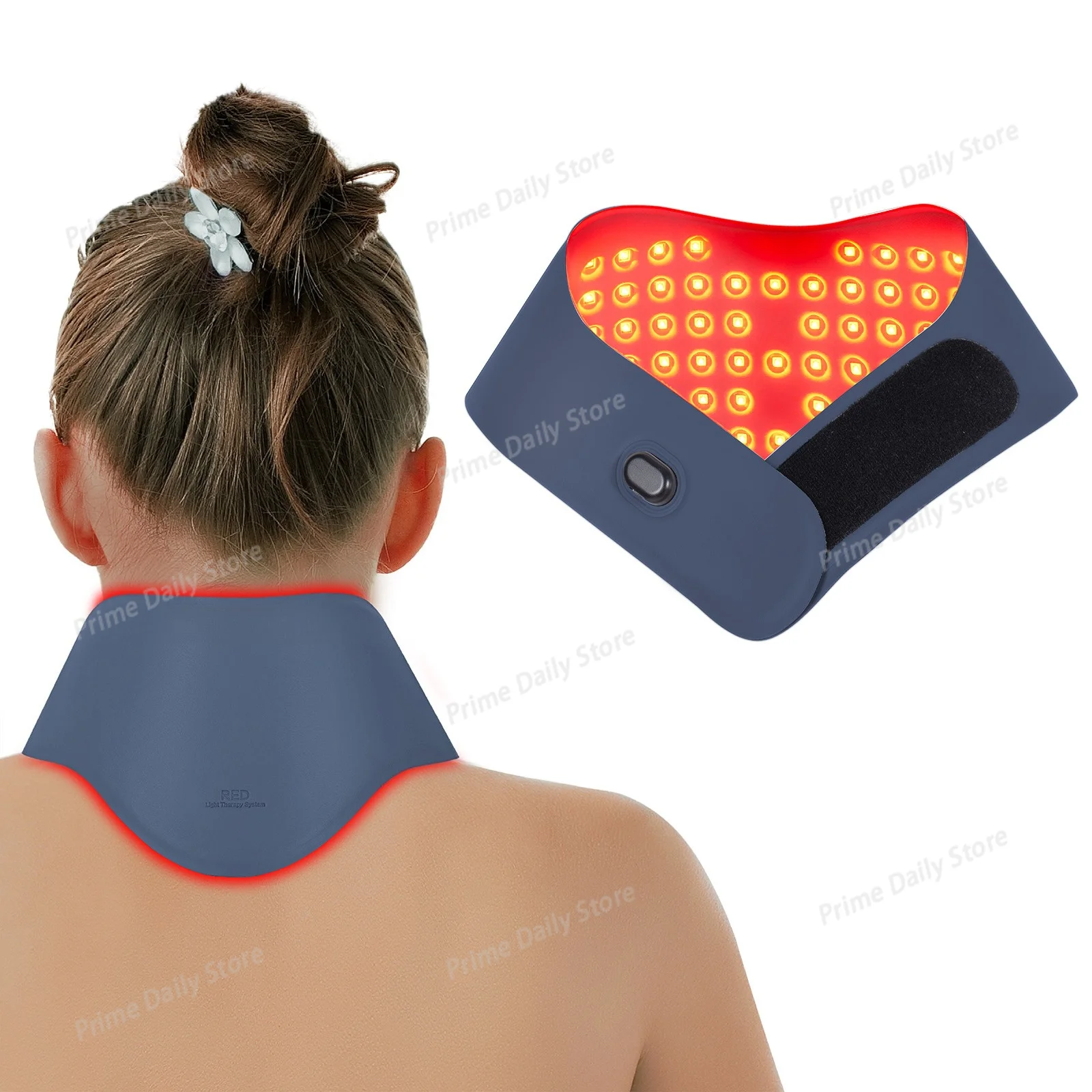 Flexible Wearable Neck‑Support Light‑Therapy Wrap, Red & Infrared Light Heating Pad with Auto‑Off Timer