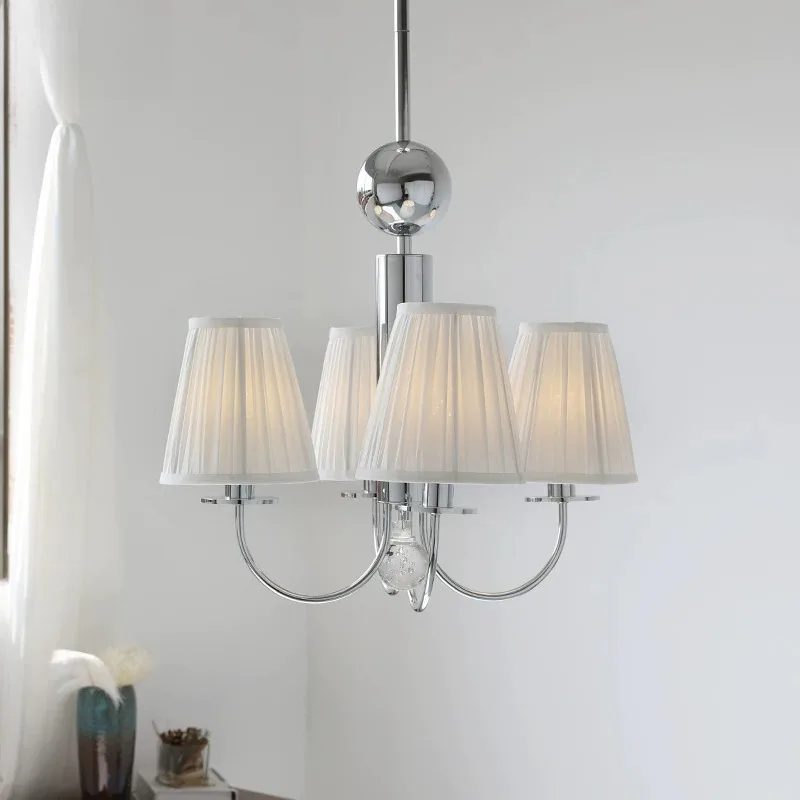 Bauhaus Retro Living Room Chandelier Modern Minimalist French Medieval Restaurant Bedroom Room Decoration Fabric Pendent Light