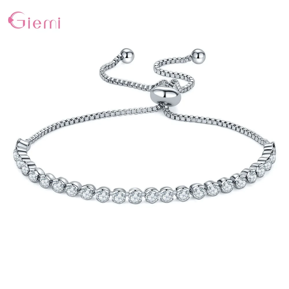 

Luxurious Crystal Bracelet Adjustable Rhinestone Charm Bracelets for Women White AAA Cubic Zircon Bracelets Jewelry Gifts