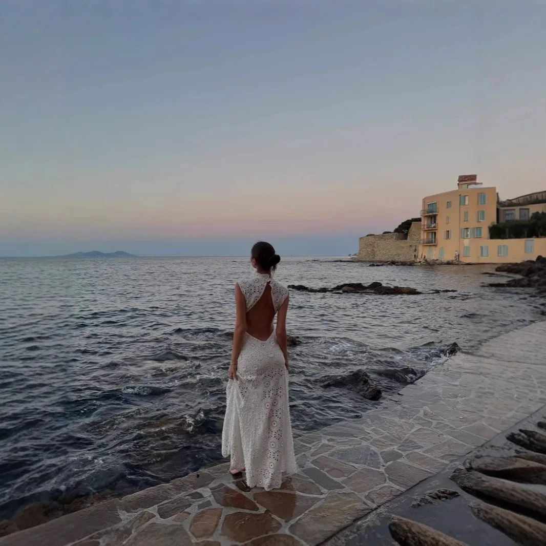 Vestido feminino férias halter pescoço fora do ombro elegante temperamento vestido pode ser usado como um vestido de casamento leve