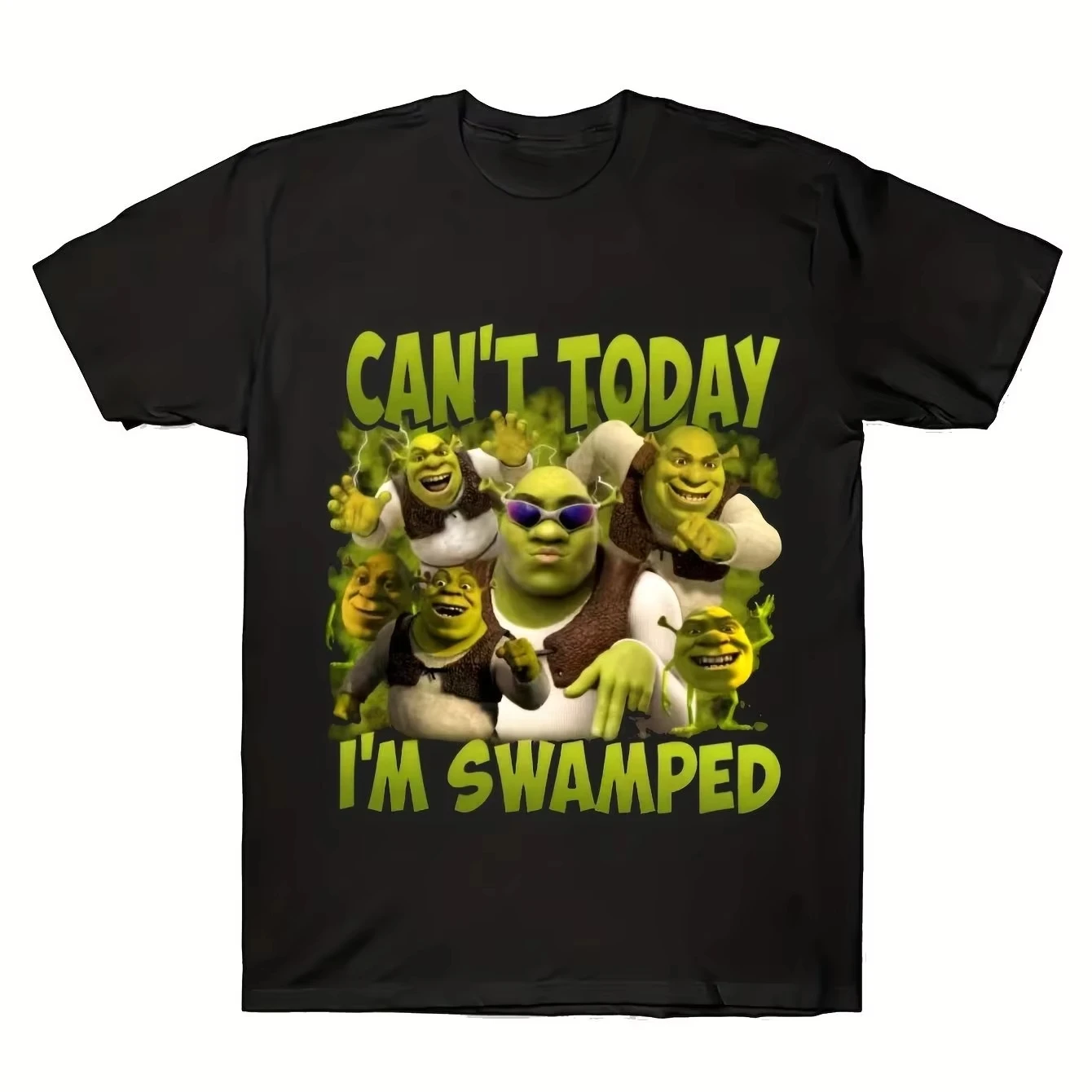 Can't Shreks Today I'm Swamped Hipster Cotton Men Women Funny T-Shirt Casual Tee Top Humorous Short Sleeve Clothes Oversized Y2k