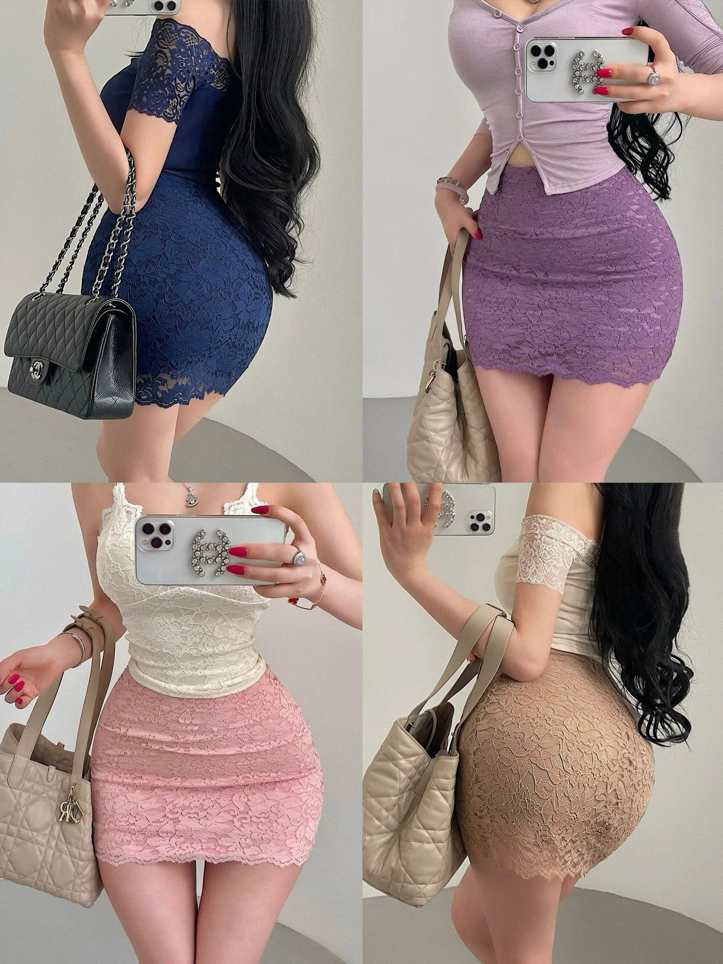 Sexy High Waist Lace Half Skirt Bodycon Short Skirt for Young Girls Daily Wear Pure Desire Style Jiangnan Beauty Lady