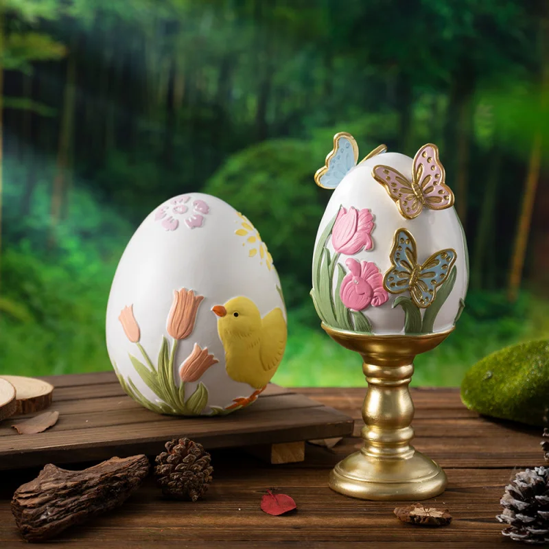 

Easter egg home living room table holiday atmosphere decoration resin handicrafts display pieces