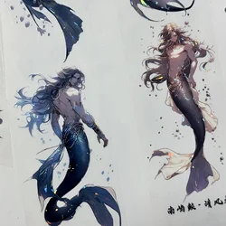 Handsome Ocean Mermaid PET and Paper Sticker journal Material Pack