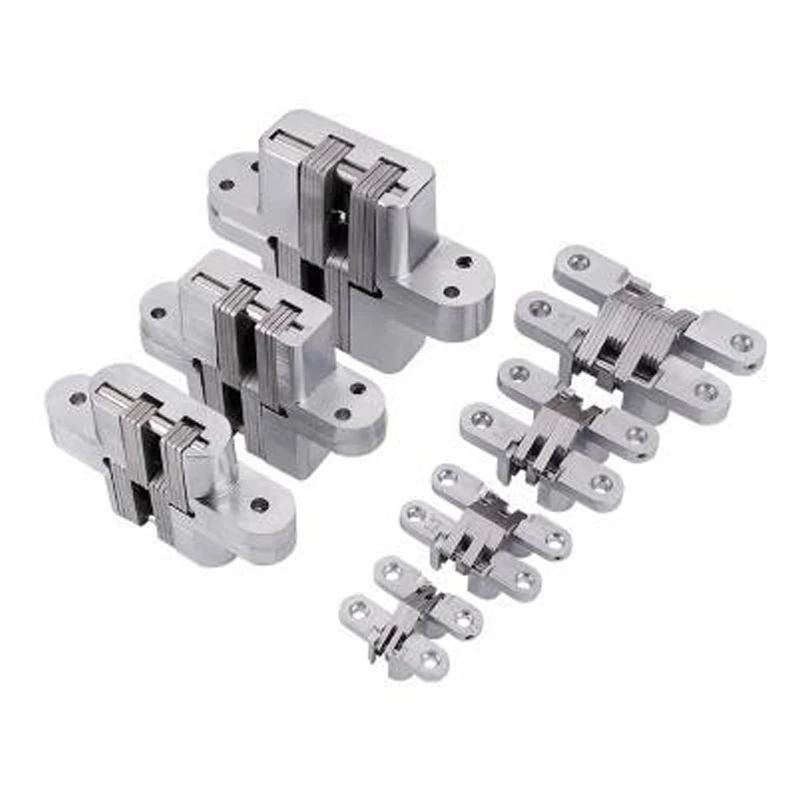 7 Size 304 Stainless Steel Hidden Hinges Invisible Concealed Folding Door Hinge With Screw For Furniture Hardware