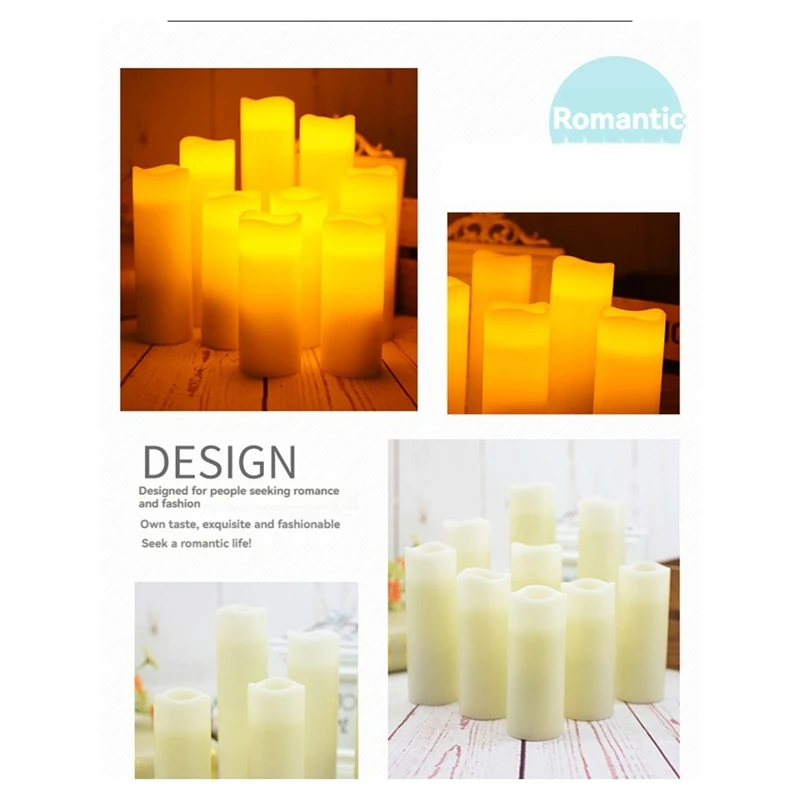 LED Candles Flameless Candles With Remote Battery Operated Candles For Wedding Church Fireplace Decor