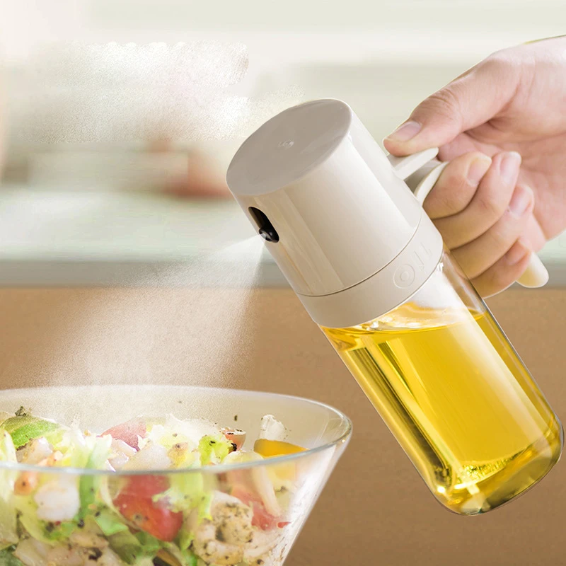 Flacone Spray per olio 250ml dispenser per olio da cucina in vetro borosilicato alto spruzzatore per olio d'oliva Mister per friggitrice ad aria cottura per insalata
