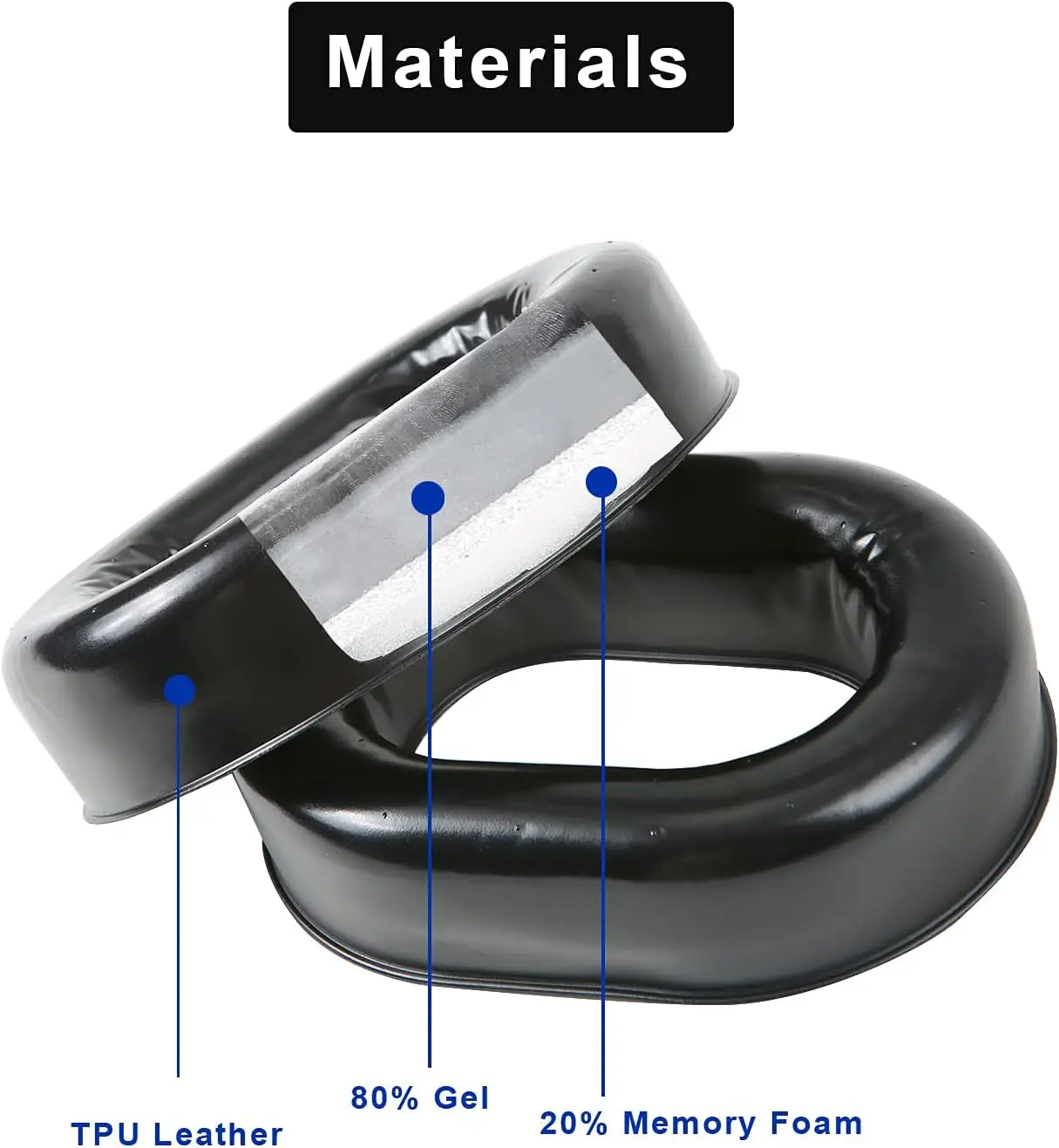 ジェルイヤーパッド イヤークッション デビッドクラーク H10 シリーズ航空スポーツ電子イヤーマフ用 優れた弾性で聴覚を保護