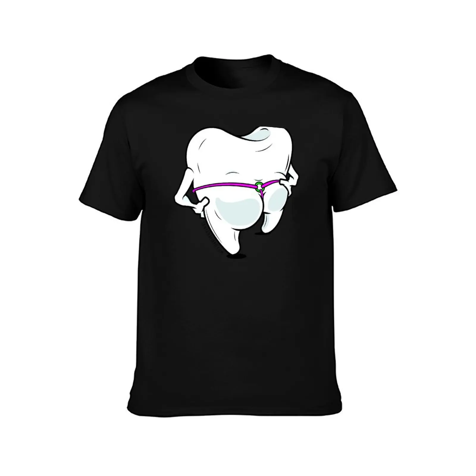 Dental Floss T-Shirt Summer Casual Cotton Tee Oversized Streetwear Tops Vintage Graphic Print Loose Fit Short Sleeve
