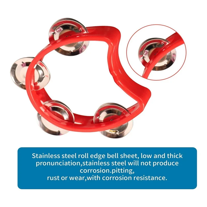 High-end 20Pcs Plastic Tambourine Musical Instruments, Mini Handheld Tambourines,Percussion Rhythm Party Musical Instruments