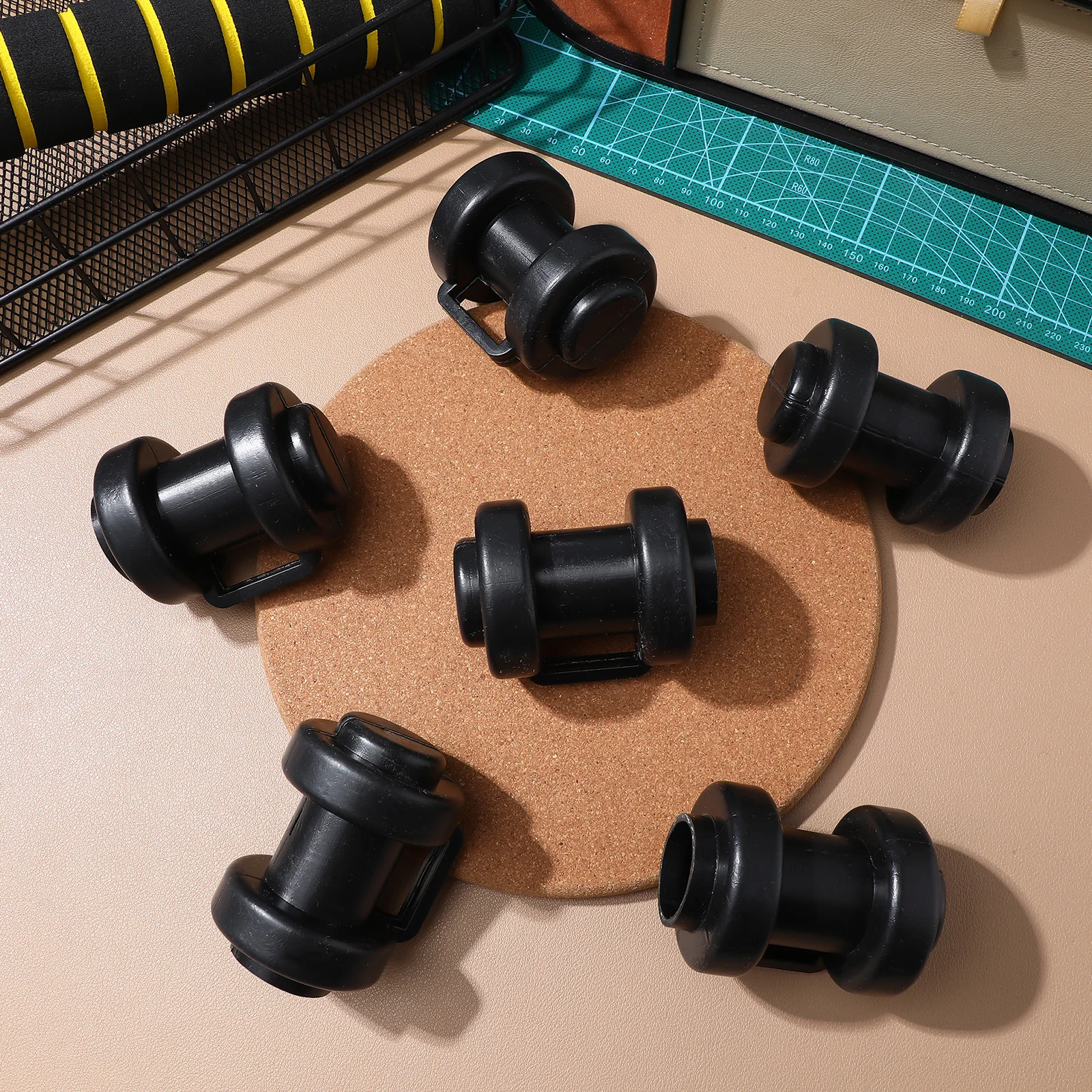 

6 Pcs Trampoline Protective Cap Replacement Pole Caps Enclosure Plastic Anti-collision Rod Cover Black Covers for Rods Baby