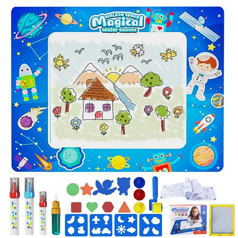 Doodle Mat Large Graffiti Doodle Water Canvas 100cm Reusable Mess Free Painting Coloring Mat For Painting Writing Water Drawing