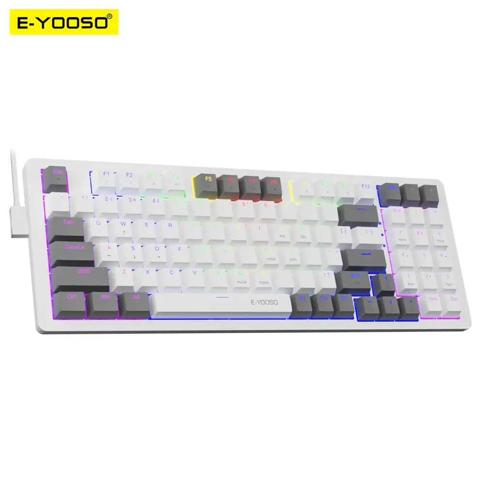 E-YOOSO Z94 USB Mechanical Gaming Keyboard Wired Monochrome Backlit 94 Key Russian Brazilian Portuguese for Compute Laptop PC