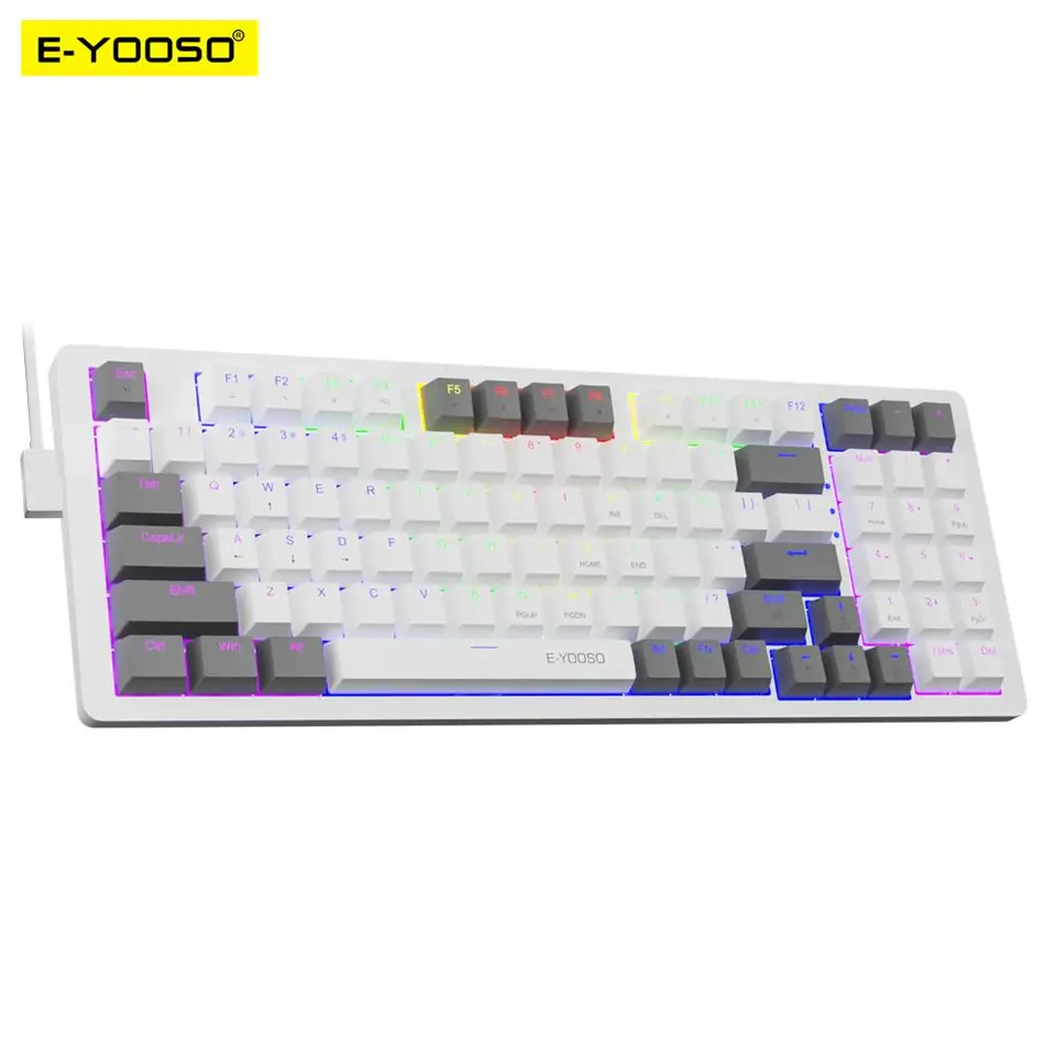 E-YOOSO Z94 USB teclado de jogos mecânico com fio monocromático