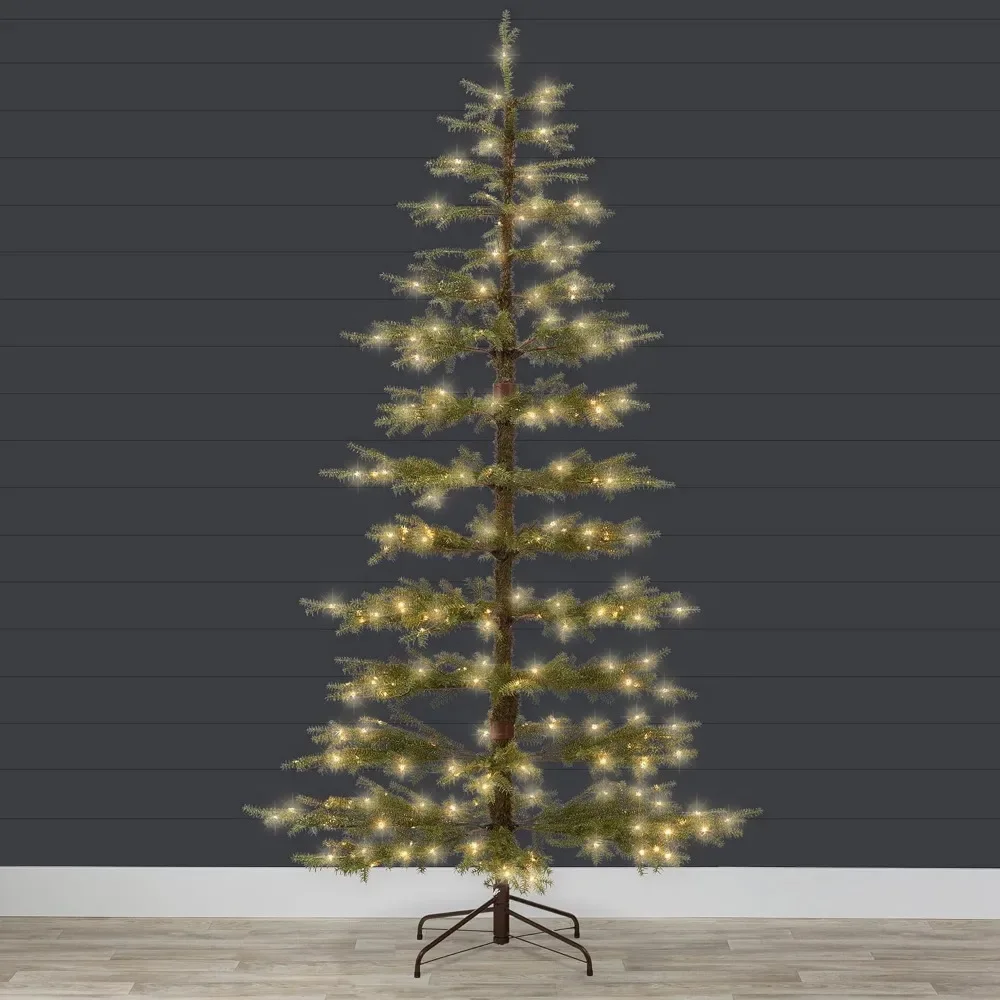 6ft Pre-Lit Sparse Christmas Tree, Artificial Pine Holiday Décor w/ 880 Branch Tips, 200 2-in-1 Multicolor LED Lights