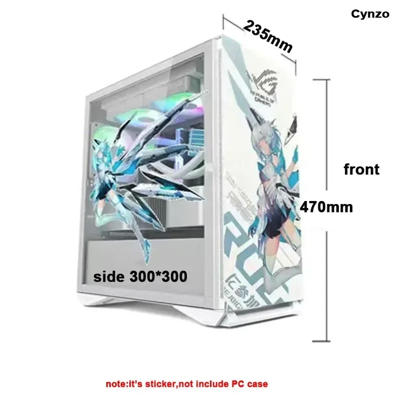 Customizatable PC Case Sticker DIY Anime Desktop Computer Cabinet Decorative Decal PC Mod Gamer