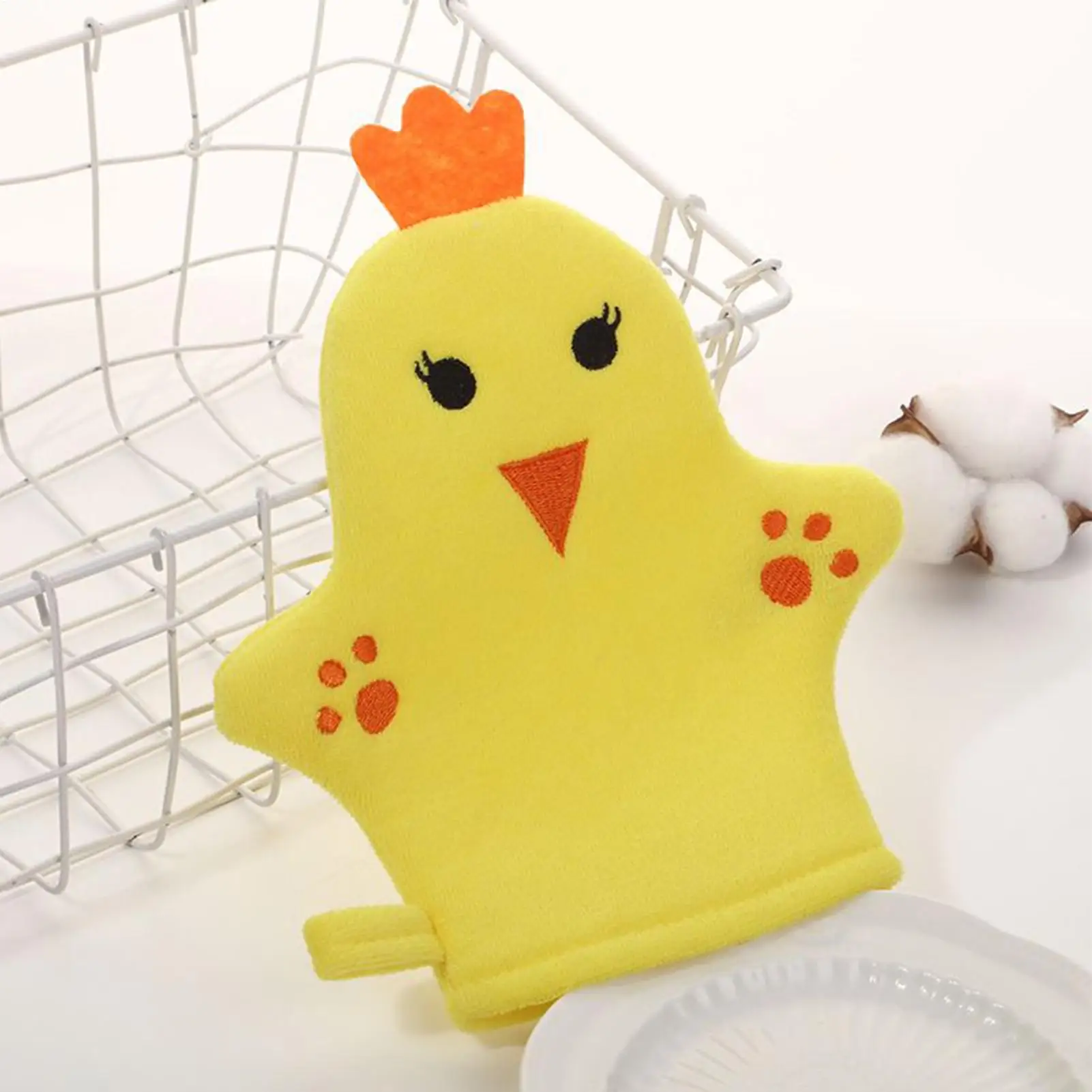 Bath Gloves 5 Pieces Fruit Shape 3D Foaming Reusable Net Soft Back Rubbing Gloves For Baby Boy Girl Adult Body Bathroom Home