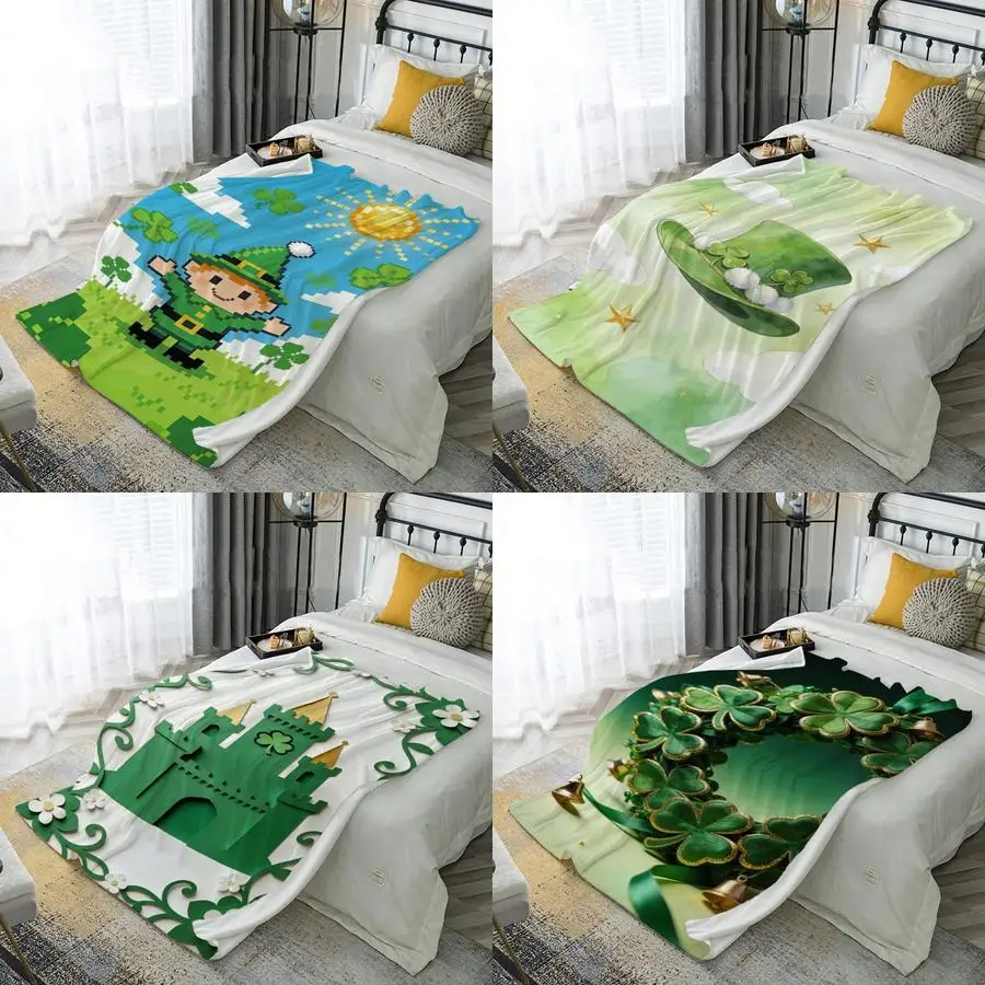 

2D Pixel Art Blanket Microfiber Flannel Cover Blanket Bedroom Living Room Sofa Soft And Comfortable Home Decoration