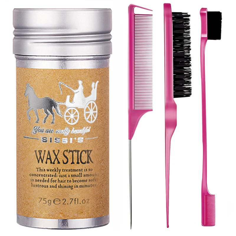 1/4Pcs Hair Wax Stick For Kids Women Slick Back Brushes Gel Pomade for Little Girls Toddler Flyaway Hair Wig Styling Accessories