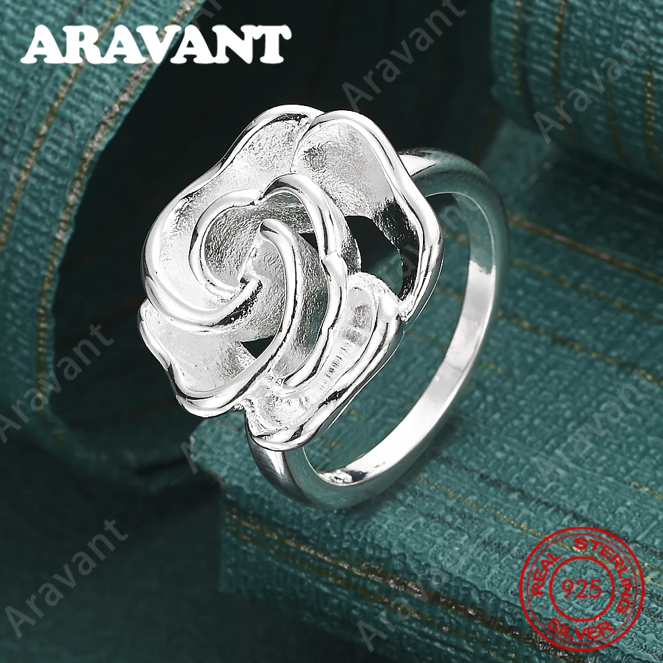 

Кольцо с розой из стерлингового серебра 925 пробы (7-10) # ) - Женский аксессуар для поездок на работу, ювелирное украшение в подарок на Рождество