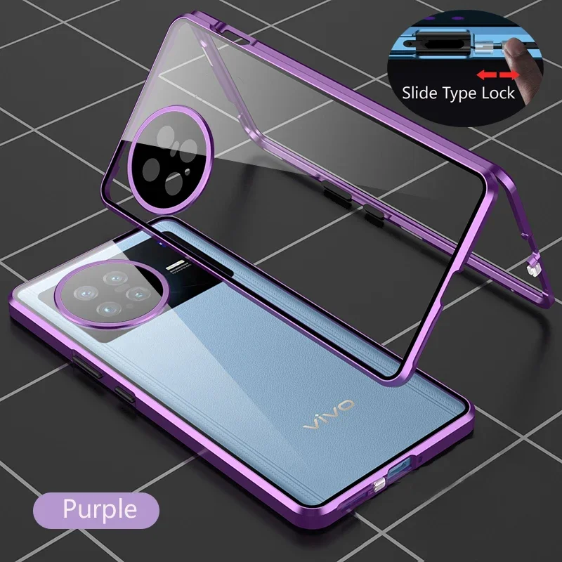 

Metal Double Sided Glass Phone Case 360 Full Protection Case for Vivo Y300 Plus Y200 Pro Y78 Y39 Y36 5G Y29 4G Lens Phone Cover