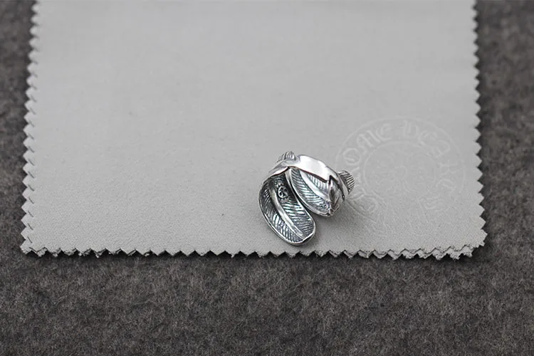 Bague en argent regardé plume pour hommes et femmes, mode, accessoires de rue, tempérament thaïlandais, bague en direct, index, rétro