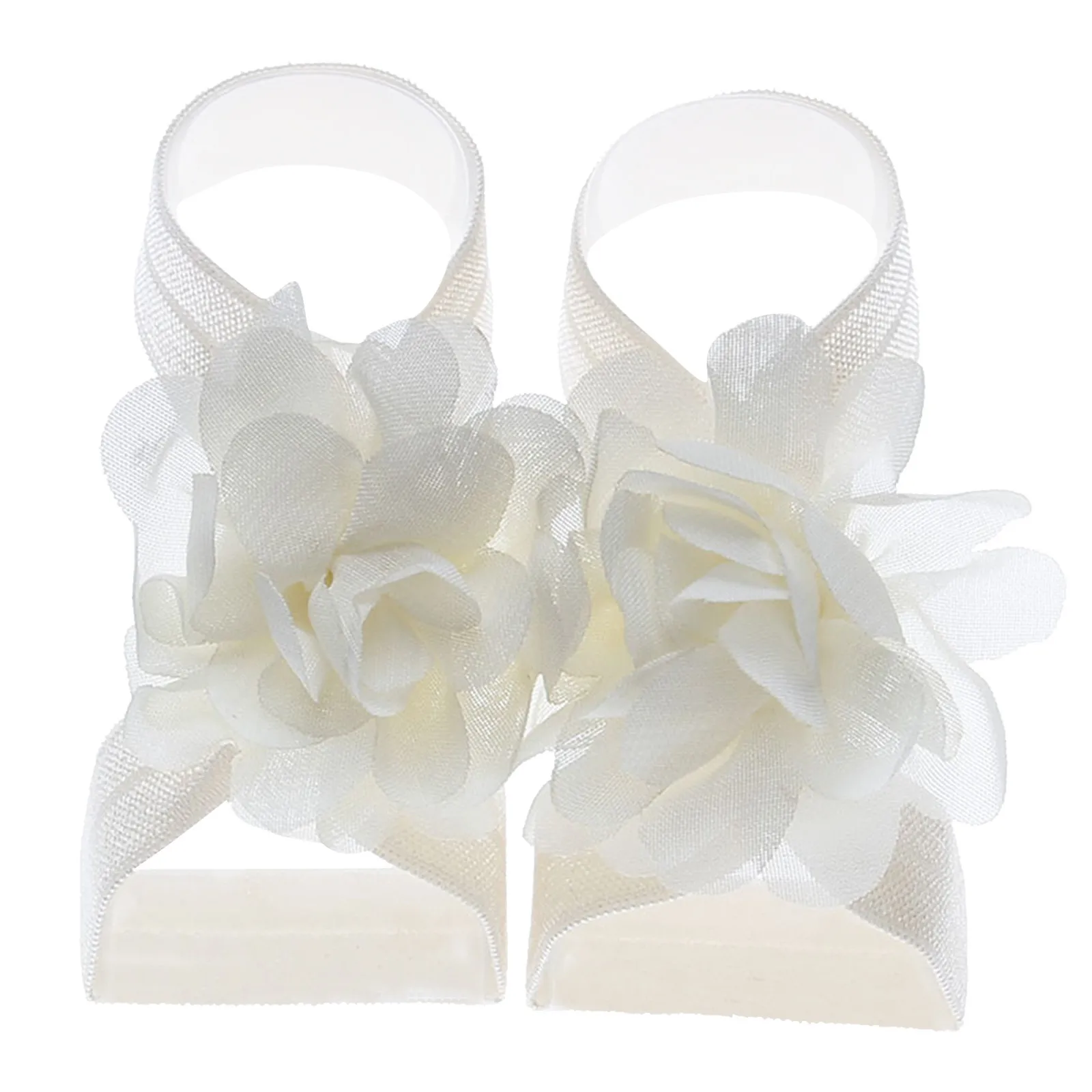 Cute Flower Chiffon Baby Sandals Soft Breathable Solid Color Strappy Barefoot Sandals Sandals Baby Girls Boys Children Shoes